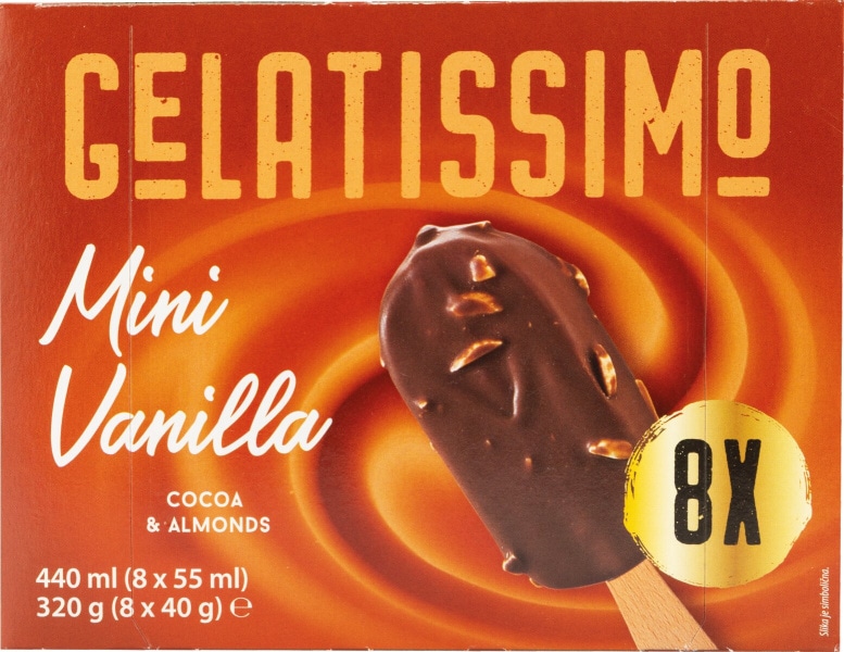 Gelatissimo Mini Vanilla 8 x 55 ml - Akcija v trgovini Mercator