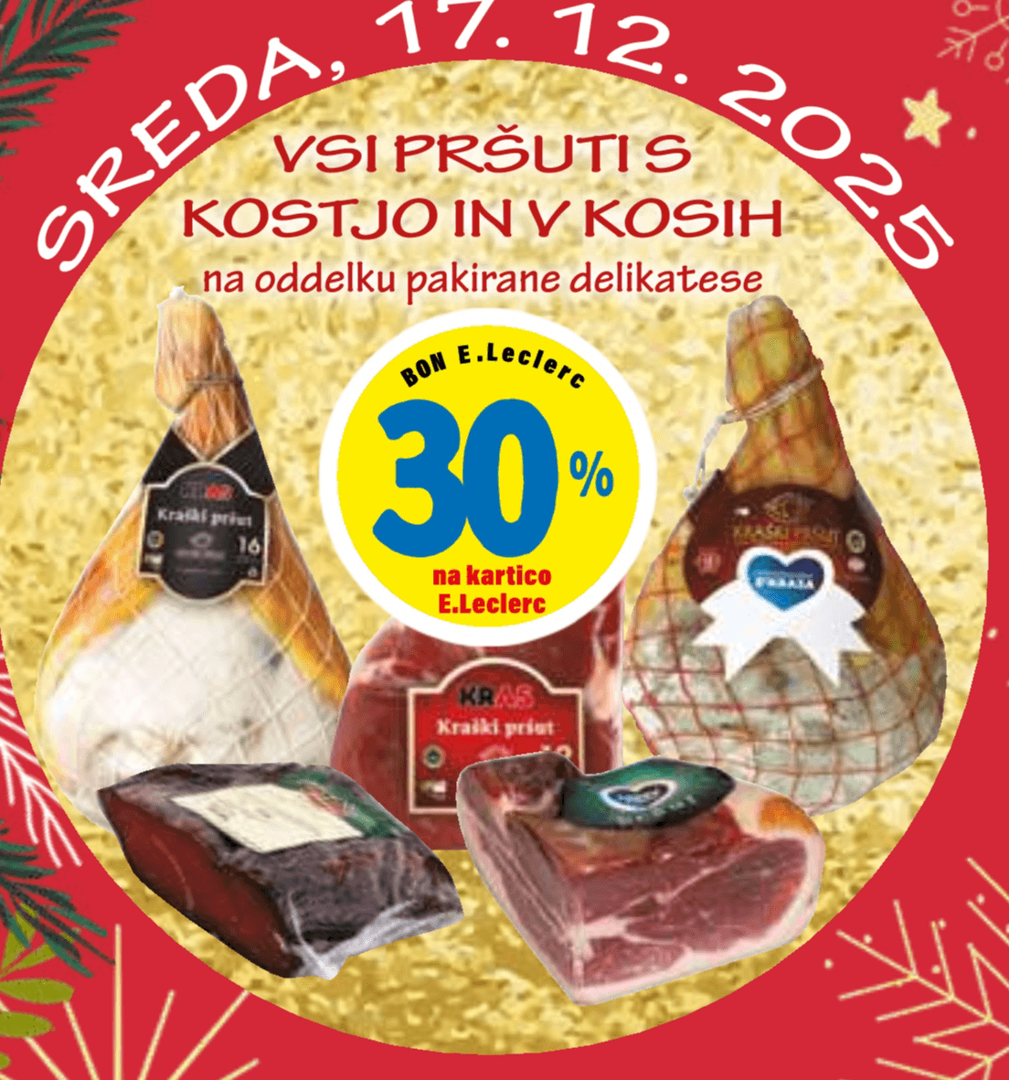 Kraški pršut - Akcija v trgovini E.Leclerc