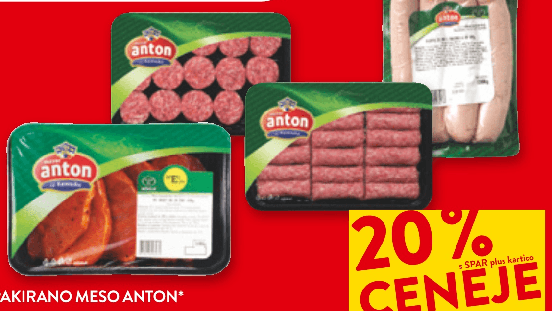 Pakirano meso Anton - Akcija v trgovini Spar