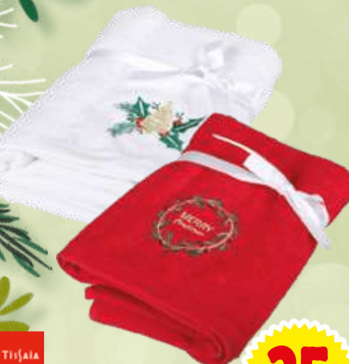Božična brisača 50 x 90 cm Tissala - Akcija v trgovini E.Leclerc