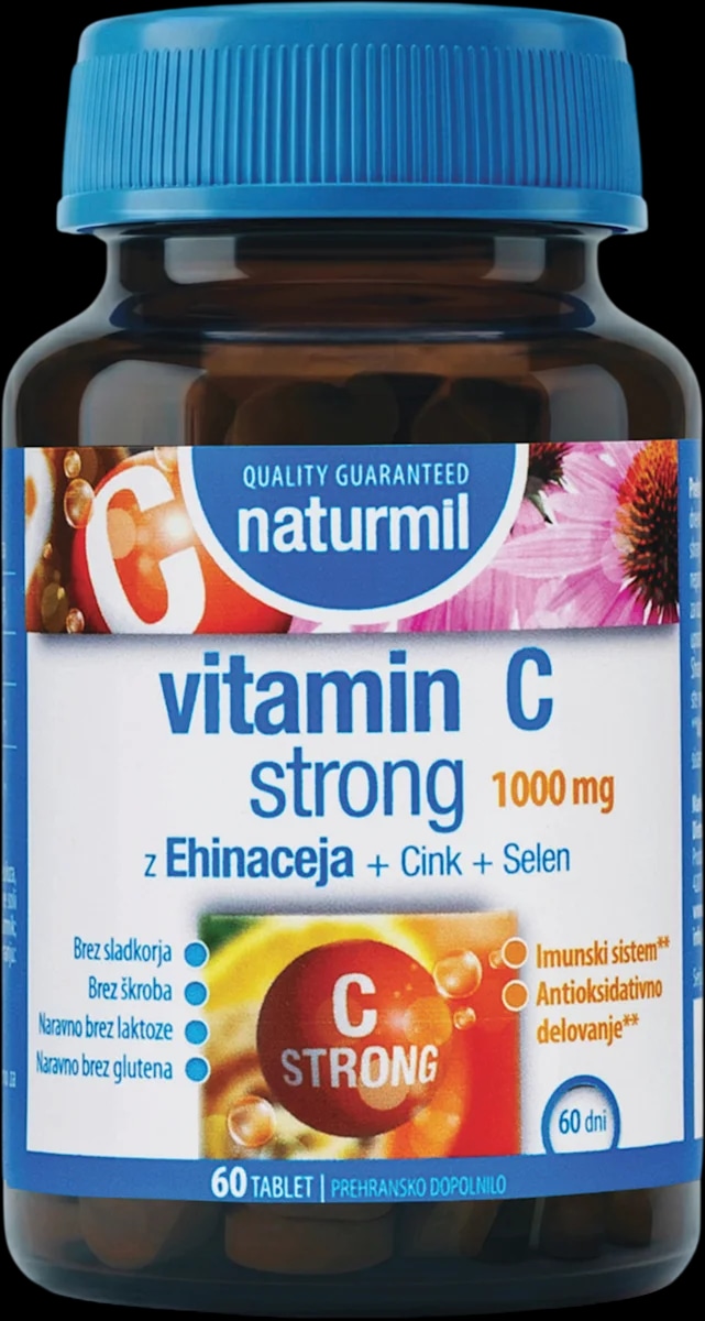 Naturmil Vitamin C Strong 1000 mg prehransko dopolnilo 60 kosov Akcija v trgovini Dm
