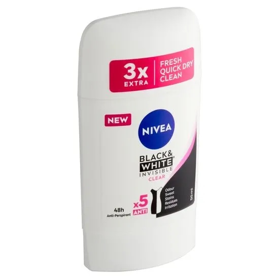NIVEA Black & White Invisible Clear antiperspirant 50 ml - Akcija v trgovini Dm