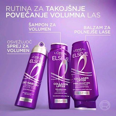 L'ORÉAL PARIS Elseve Collagen Lifter Refreshing Volume sprej 200 ml - Akcija v trgovini Dm