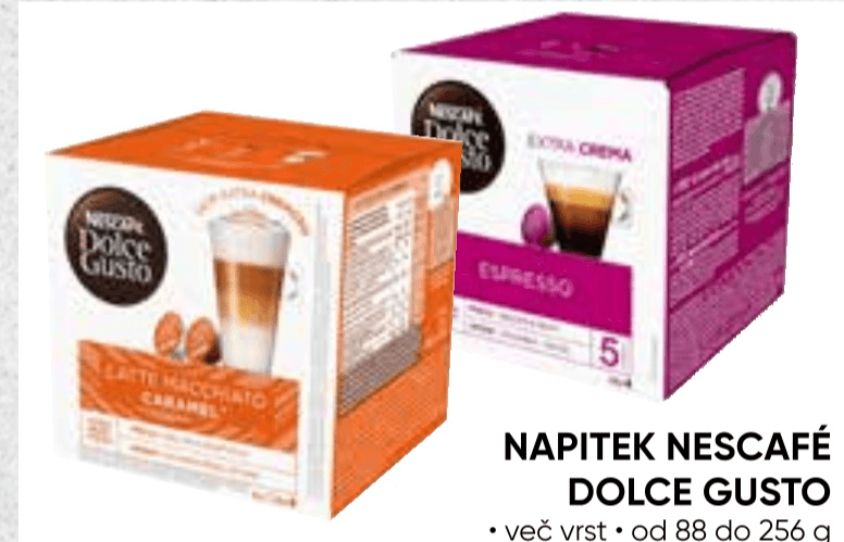 Napitek Nescafé Dolce Gusto od 88 do 256 g - Akcija v trgovini Tuš