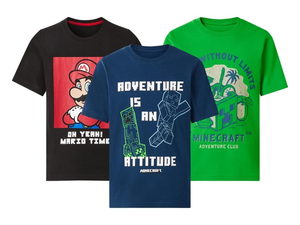 Otroška majica s kratkimi rokavi MINECRAFT / SUPER MARIO - Akcija v trgovini Lidl
