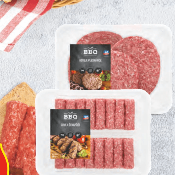 BBQ Goveji Čevapčiči/Pleskavice 480 g - Akcija v trgovini Hofer