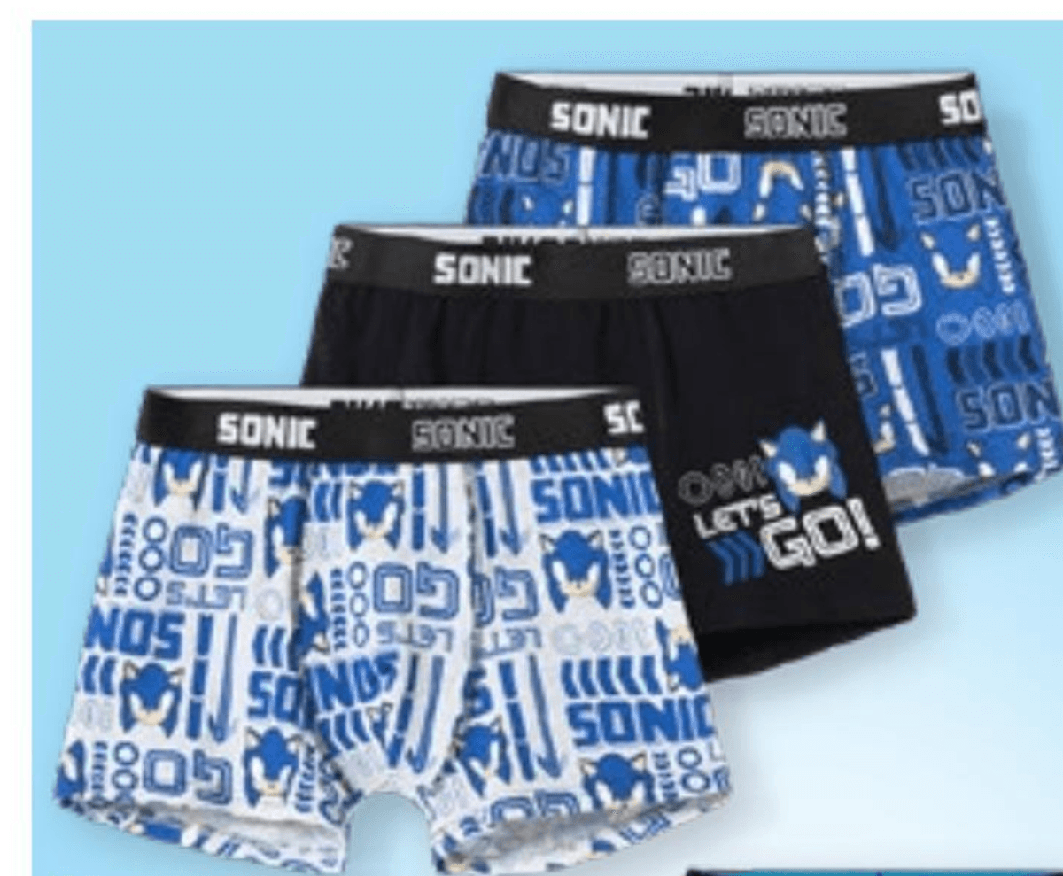 Komplet 3 spodnjic za dečke Sonic 3 spodnjic - Akcija v trgovini Pepco