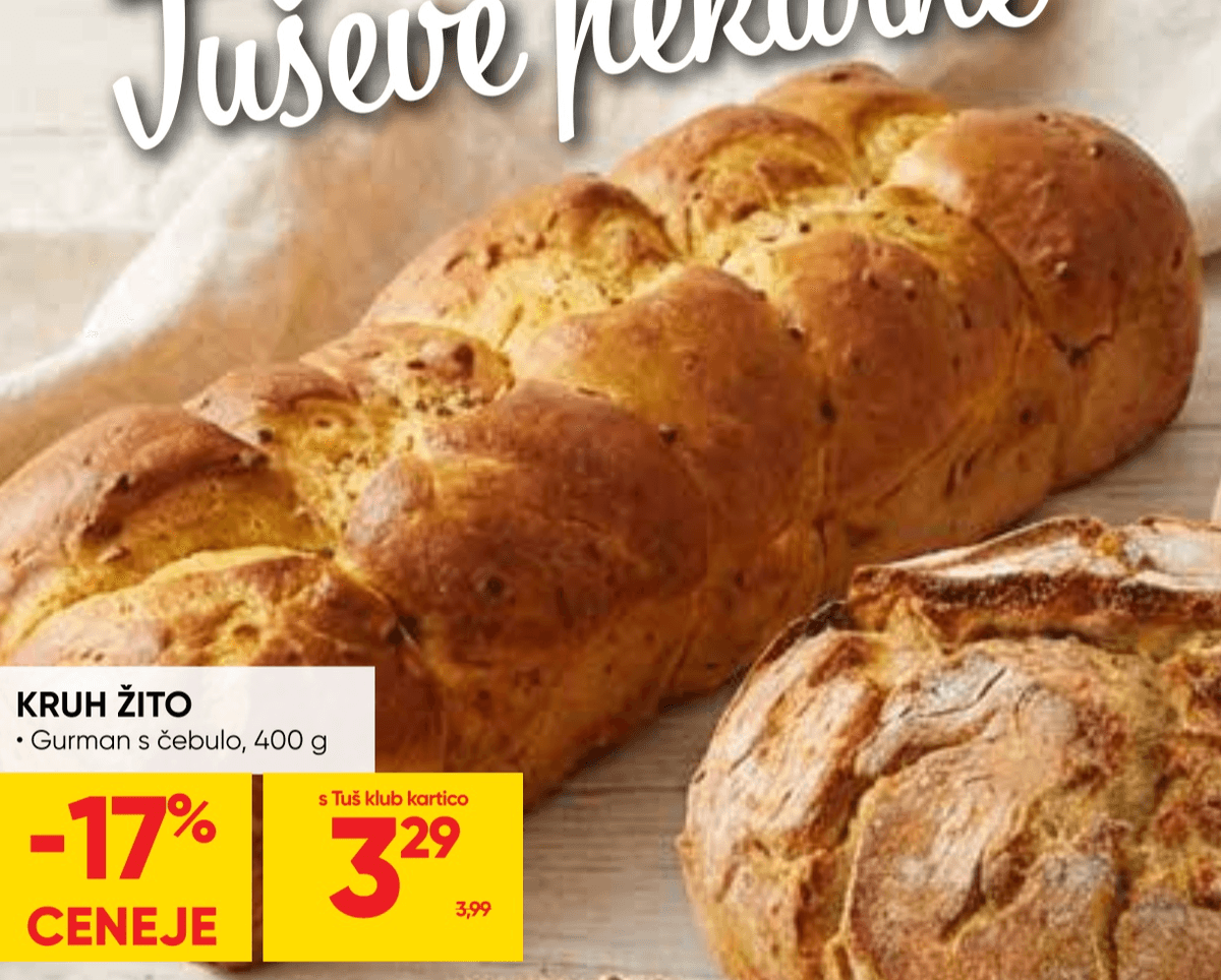 Kruh Žito 400 g - Akcija v trgovini Tuš