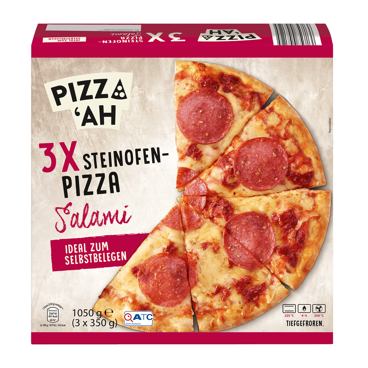 Pica s salamo 3 x 350 g PIZZAH - Akcija v trgovini Hofer