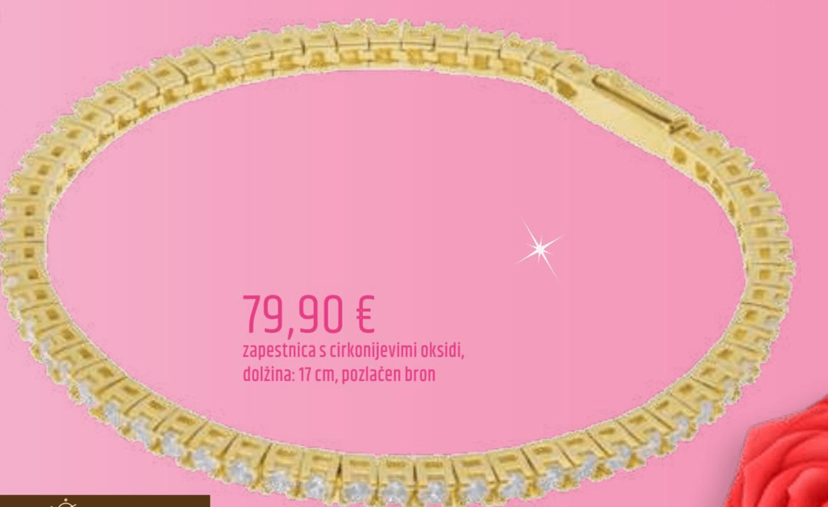 Zapestnica s cirkonijevimi oksidi - Akcija v trgovini E.Leclerc