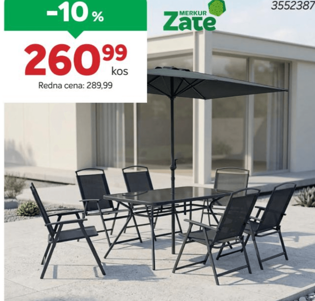 Kovinska vrtna garnitura Doma Mere mize (d/š/v): 150/80/72 cm - Akcija v trgovini Merkur