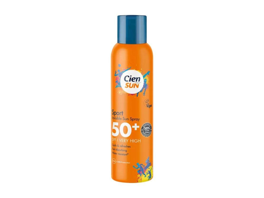 Cien SUN Sport Invisible Sprej za sončenje ZF 50+ 200 ml - Akcija v trgovini Lidl