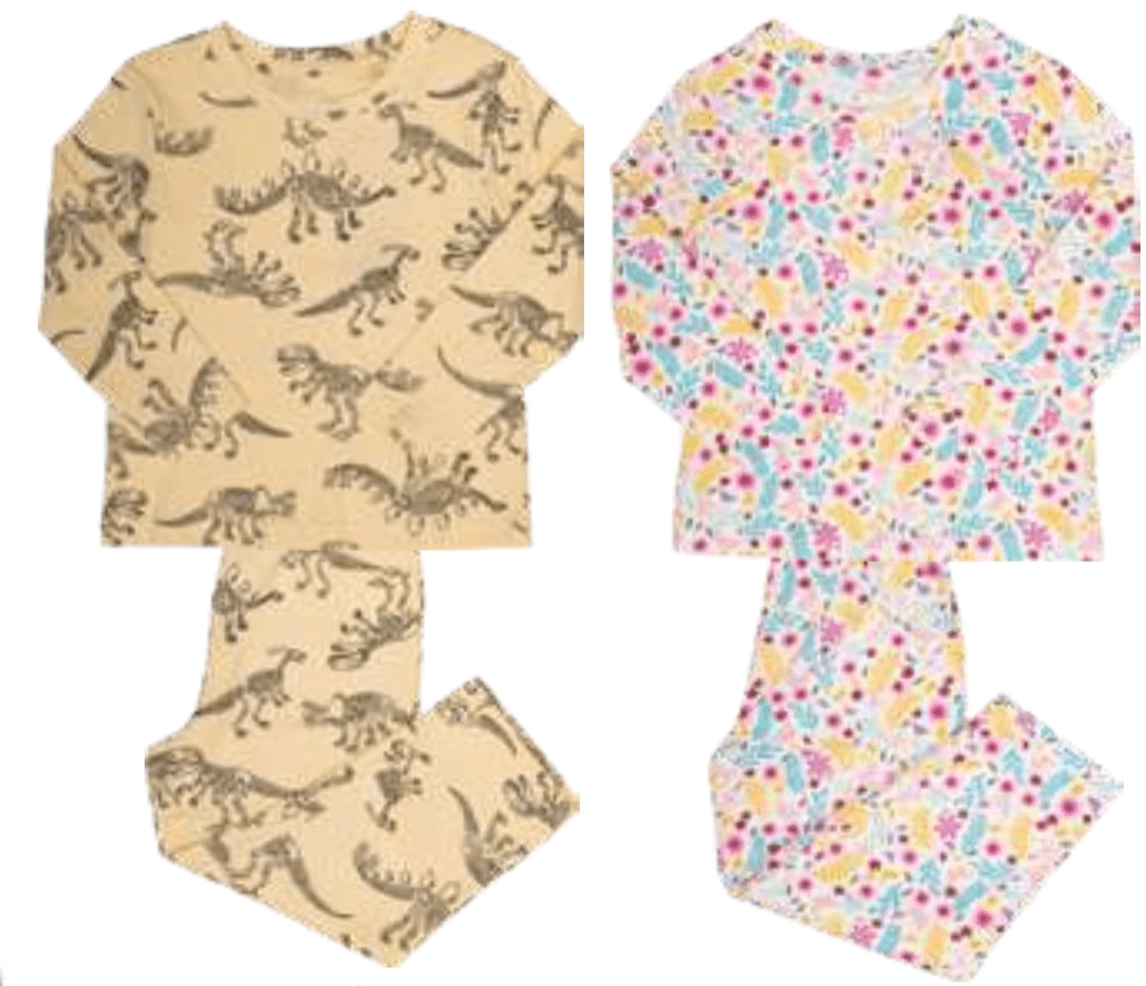 Deška ali dekliška pižama z dinozavri TISSAIA BIO - Akcija v trgovini E.Leclerc