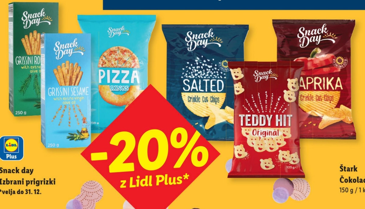 Snack Day Grissini Rosmarino 250 g - Akcija v trgovini Lidl