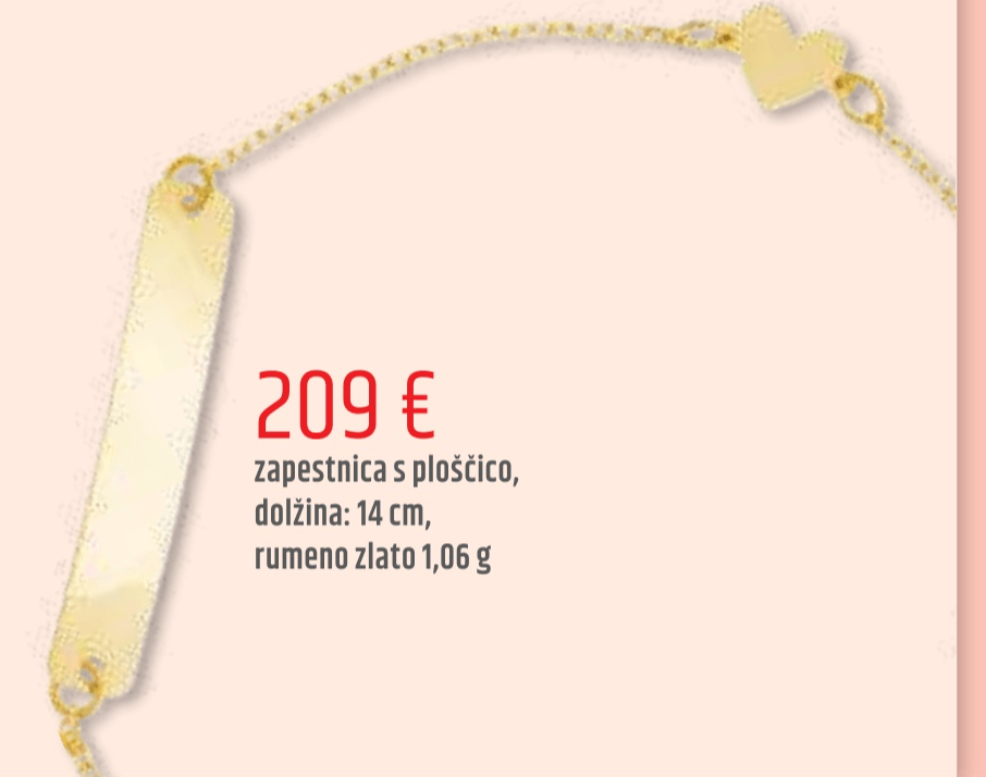 Zapestnica s ploščico - Akcija v trgovini E.Leclerc