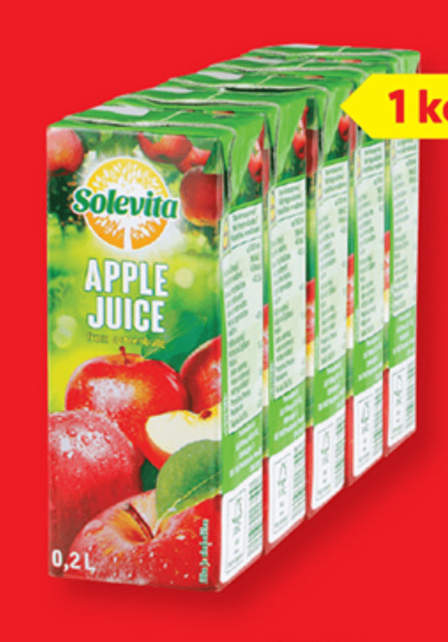 Solevita Jabolčni sok 5 x 0,2 l - Akcija v trgovini Lidl