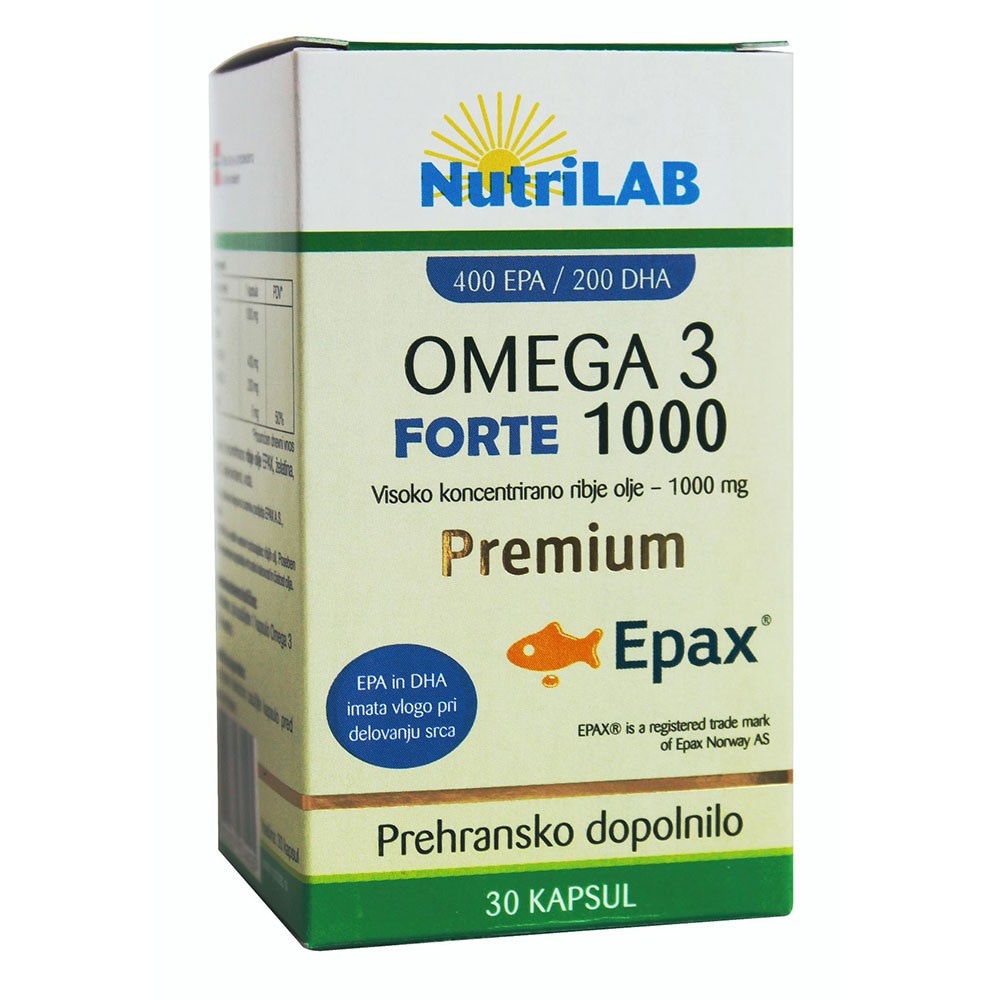 NutriLAB Omega 3 Forte 1000 30 kapsul - Akcija v trgovini Tuš