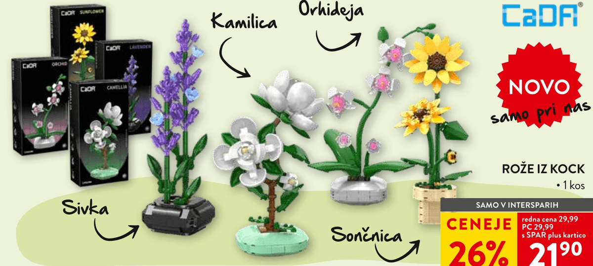 Rože iz kock 1 kos CaDA - Akcija v trgovini Spar