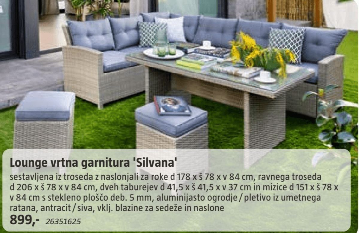 Lounge vrtna garnitura 'Silvana' - Akcija v trgovini Bauhaus