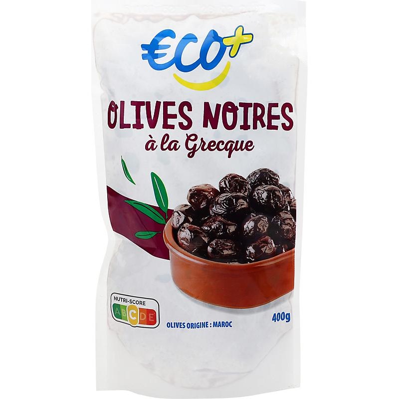 ECO Olives Noires à la Grecque 400 g - Akcija v trgovini E.Leclerc