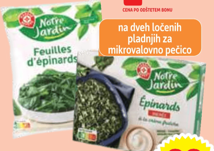 Listi špinače Notre Jardin 600 g - Akcija v trgovini E.Leclerc