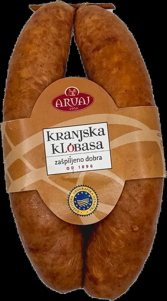 Kranjska klobasa Arvaj 1 kg Loške mesnine Akcija v trgovini Mercator