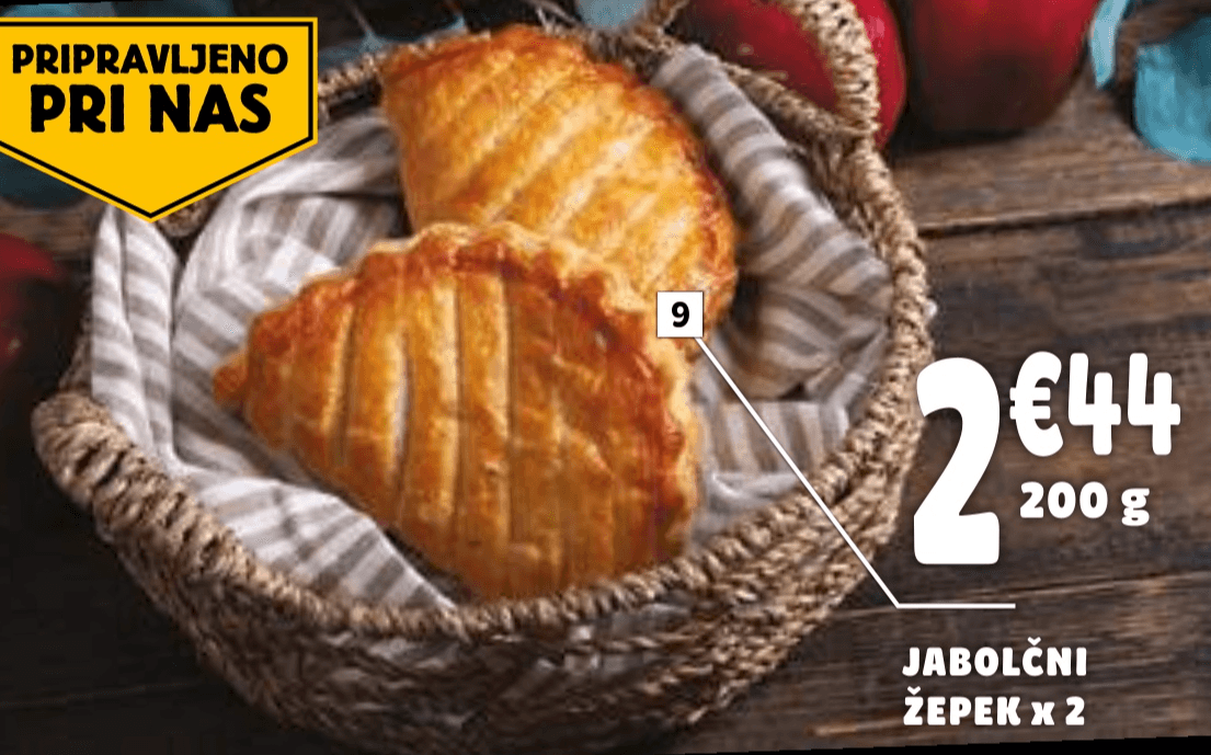 Jabolčni žepek 2 kosa, 200 g Domači izdelek - Akcija v trgovini E.Leclerc