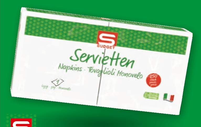 Serviete 250/1 S-BUDGET - Akcija v trgovini Spar