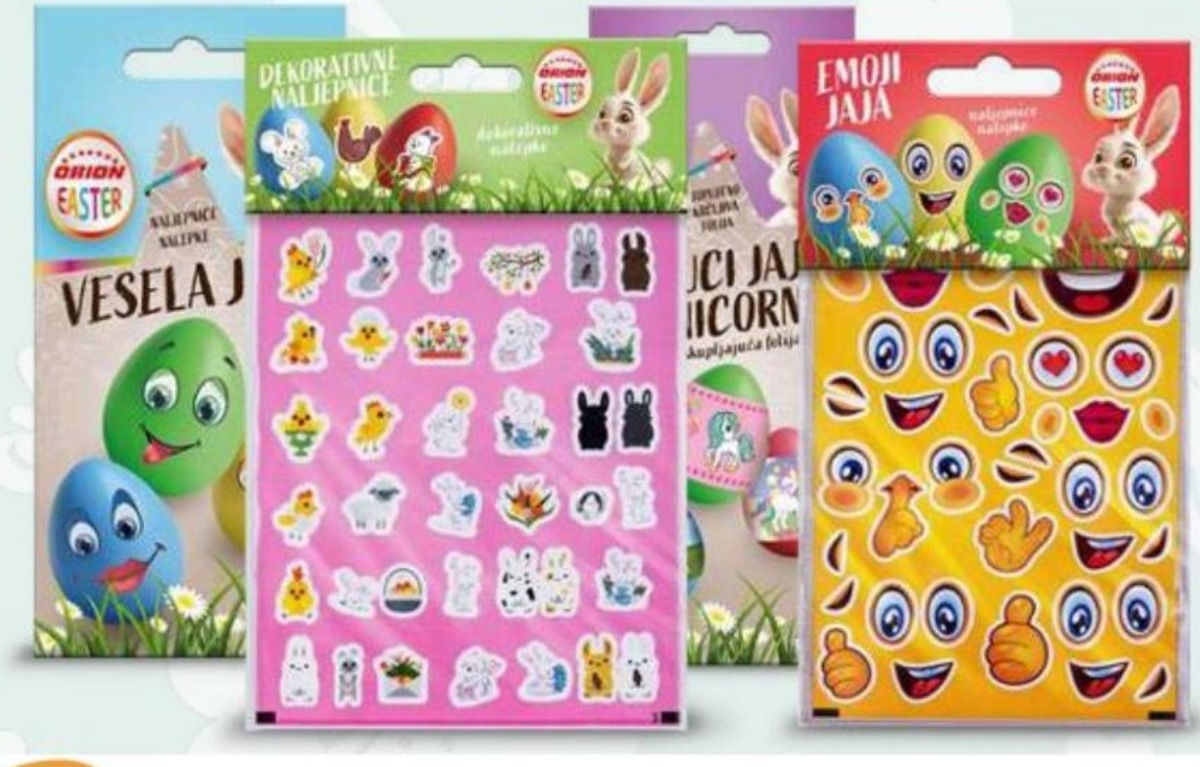 Nalepke za pirhe Orion Easter - Akcija v trgovini Eurospin