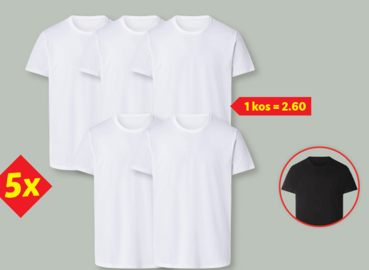 ESMARA MEN Moška majica s kratkimi rokavi 5x - Akcija v trgovini Lidl