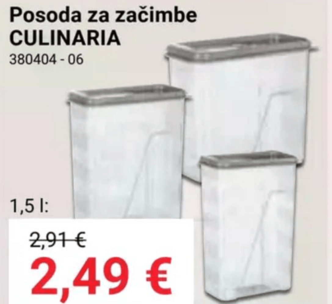 Posoda za začimbe CULINARIA 1.5 l - Akcija v trgovini Pevex