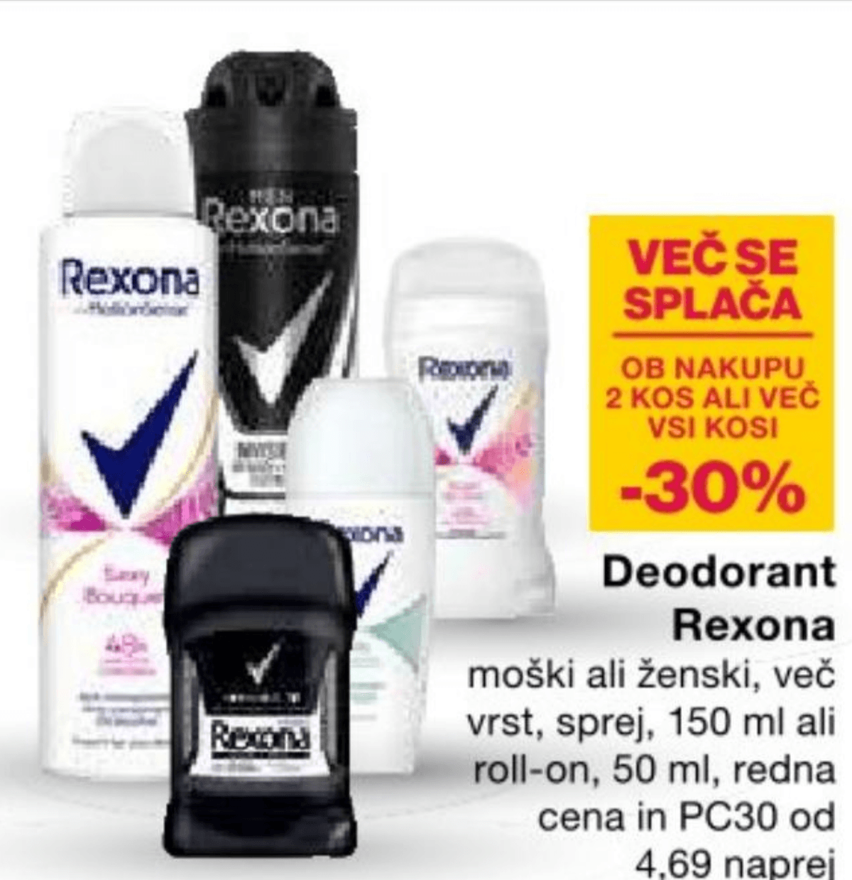 Rexona deodorant - Akcija v trgovini Mercator