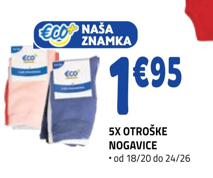 Otroške nogavice 5X Eco - Akcija v trgovini E.Leclerc