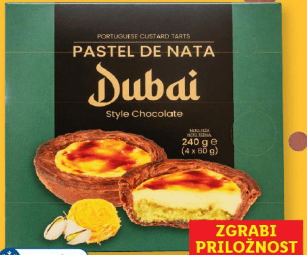 Pastel de Nata Dubai 240 g (4 x 60 g) - Akcija v trgovini Lidl