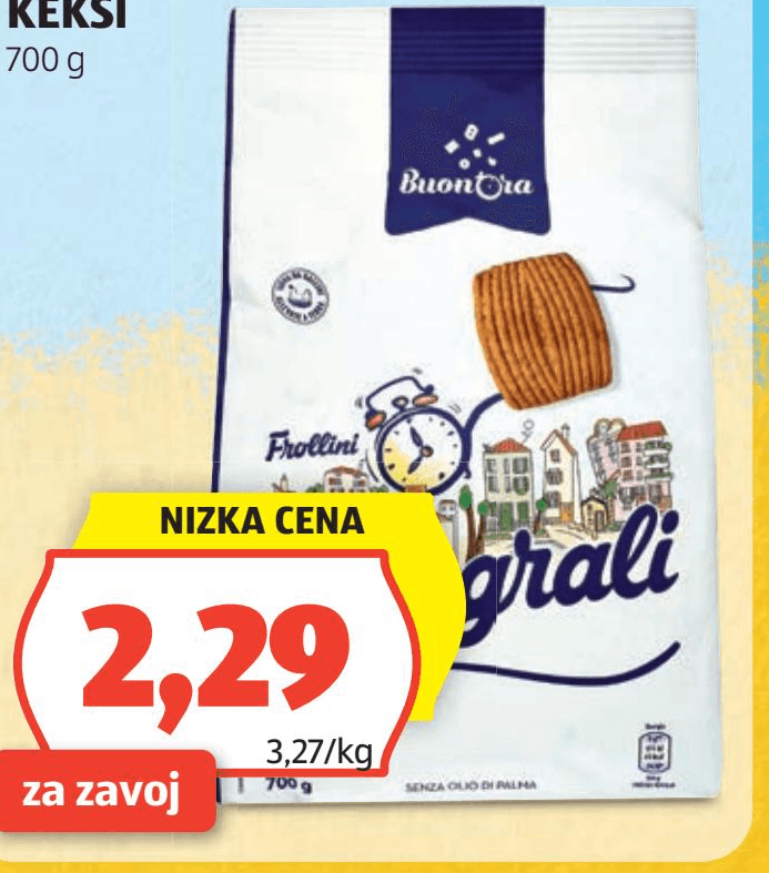 Buon' Ora Polnozrnati keksi 700 g Akcija v trgovini Hofer