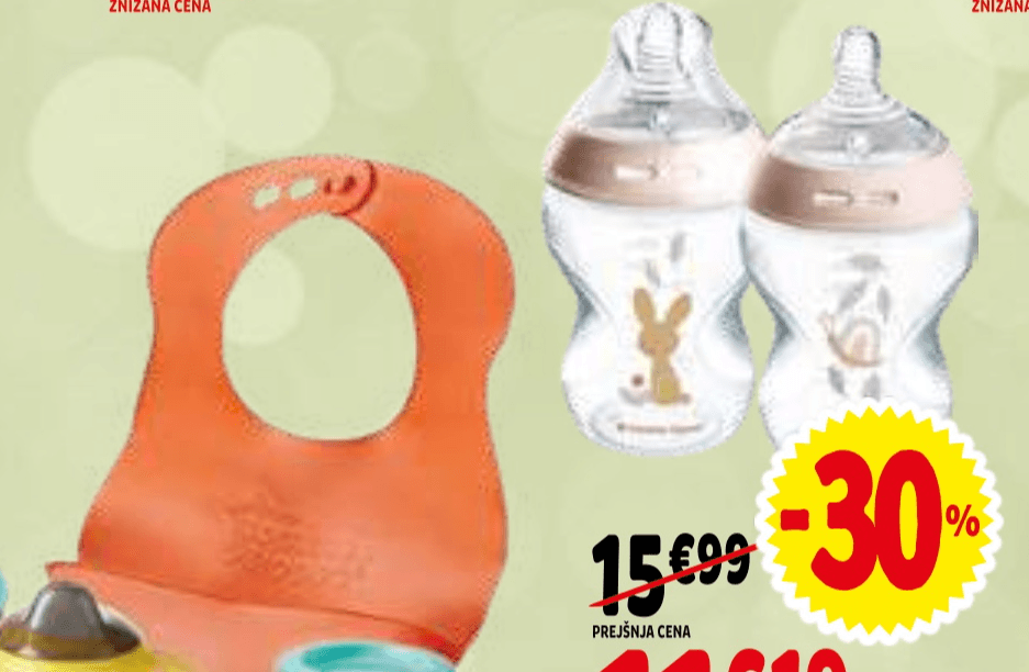 Steklenička plastična dekorirana 2x 260 ml Tommee Tippee - Akcija v trgovini E.Leclerc