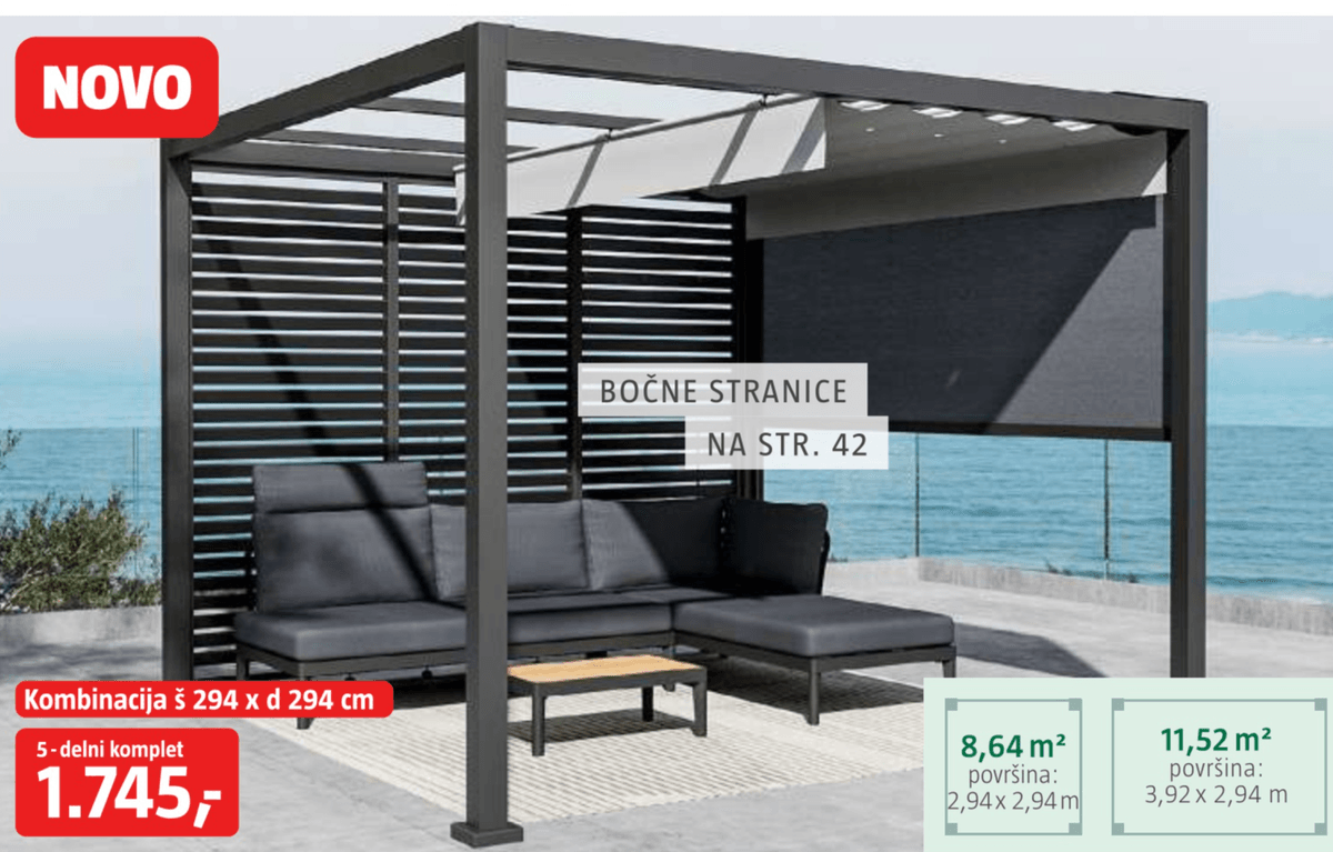 Paviljon s sedežno garnituro 5-delni komplet - Akcija v trgovini Bauhaus