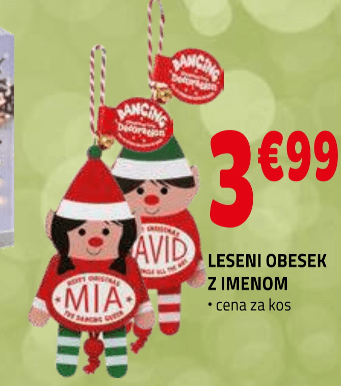 Leseni obesek z imenom - Akcija v trgovini E.Leclerc