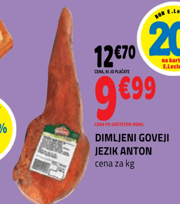 Dimljeni Goveji Jezik Anton - Akcija v trgovini E.Leclerc