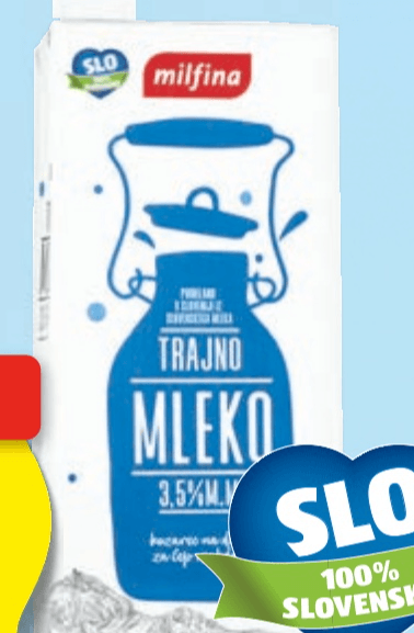 Milfina Trajno mleko z zamaškom 1 l - Akcija v trgovini Hofer