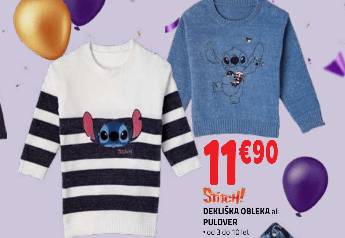 Stitch! dekliška obleka ali pulover Akcija v trgovini E.Leclerc