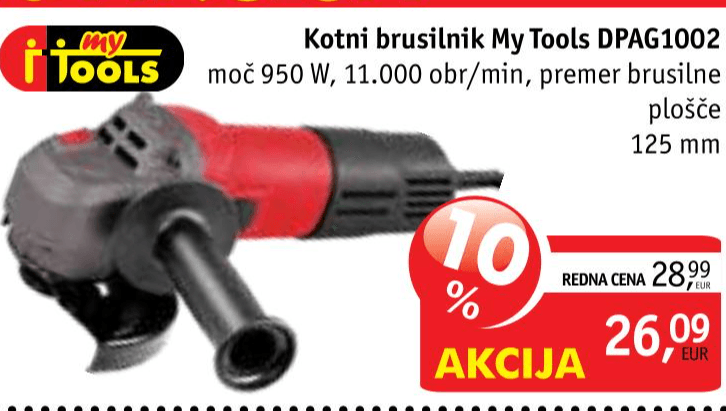Kotni brusilnik My Tools DPAG1002 - Akcija v trgovini Jager