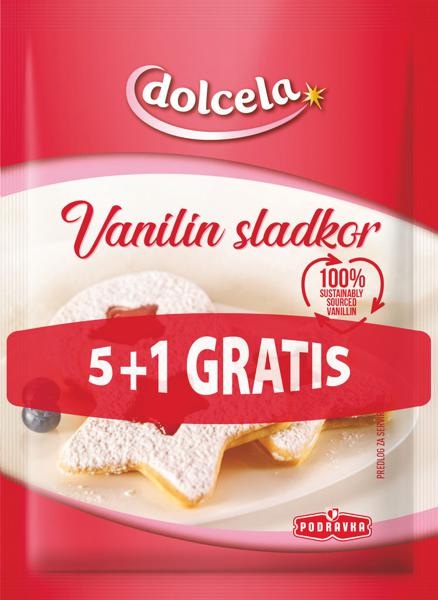 Dolcela Vanilin sladkor in Pecilni prašek 6 x 8 g (vanilin sladkor), 6 x 12 g (pecilni prašek) - Akcija v trgovini Tuš