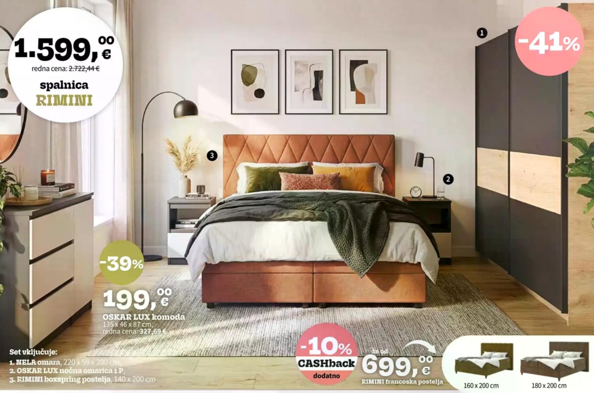 Spalnica RIMINI - Akcija v trgovini Prima
