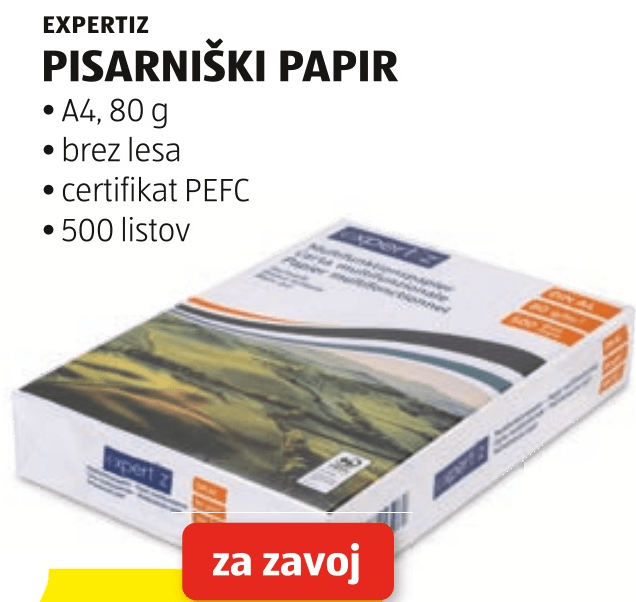 Expertiz Pisarniški papir 500 listov - Akcija v trgovini Hofer
