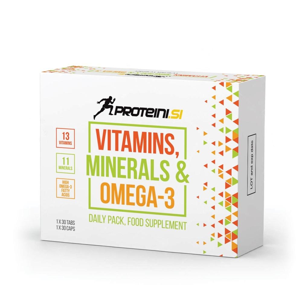 Proteini.si Prehransko dopolnilo Vitamini, Minerali & Omega-3 30 kapsul in 30 tablet - Akcija v trgovini E.Leclerc