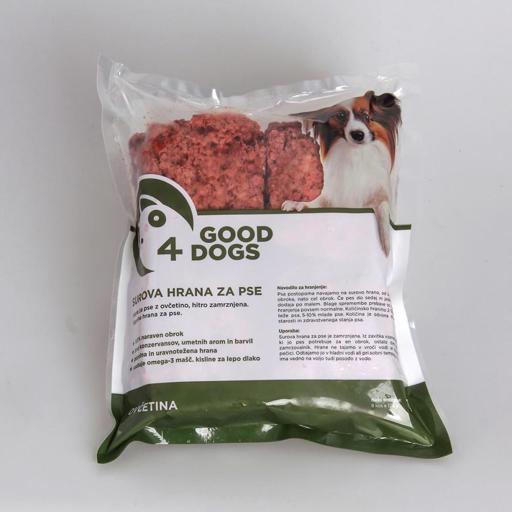 GOOD4DOGS Surova hrana za pse Ovčetina 1 kg - Akcija v trgovini Spar