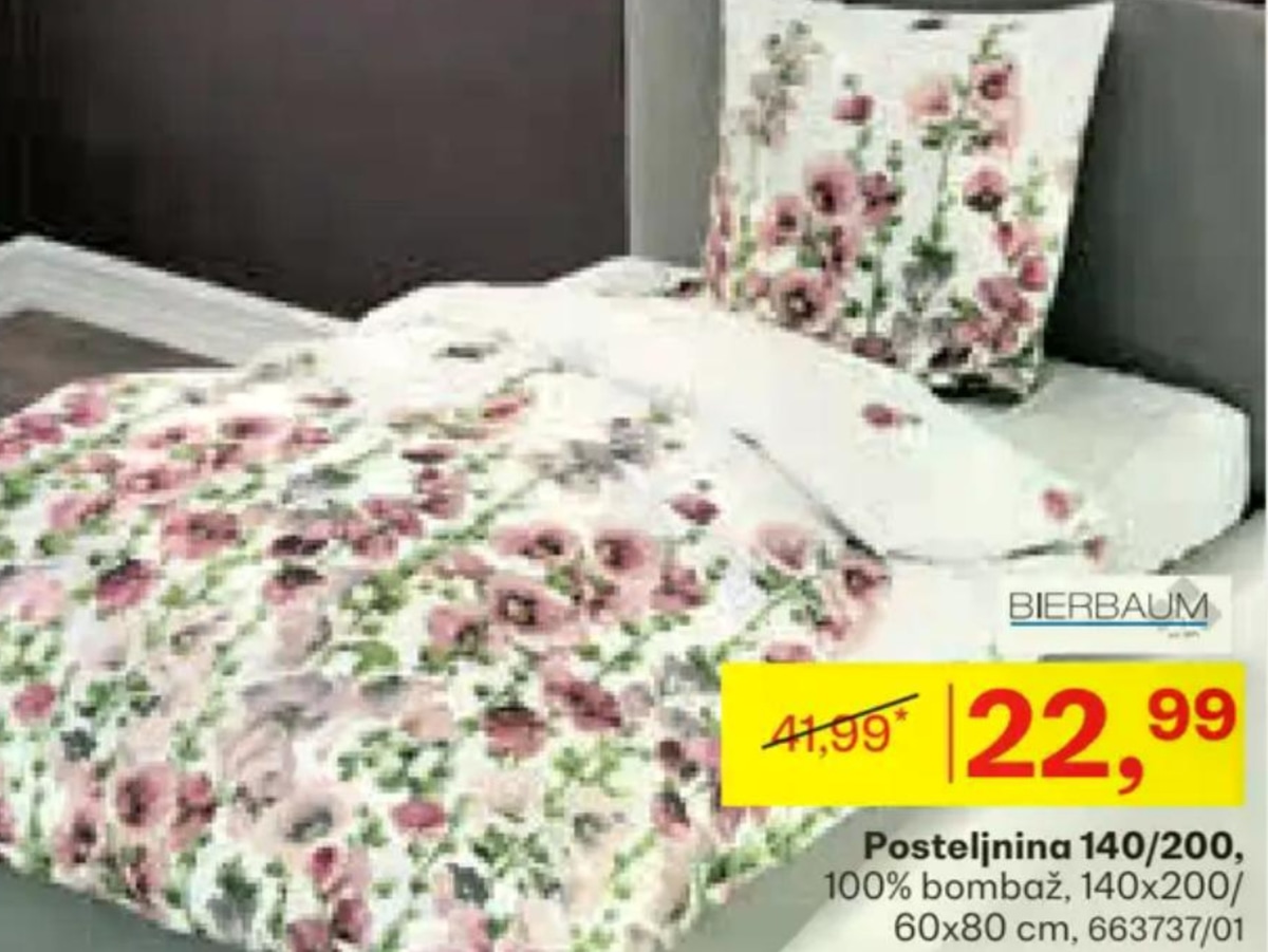 Posteljnina BIERBAUM - Akcija v trgovini Rutar