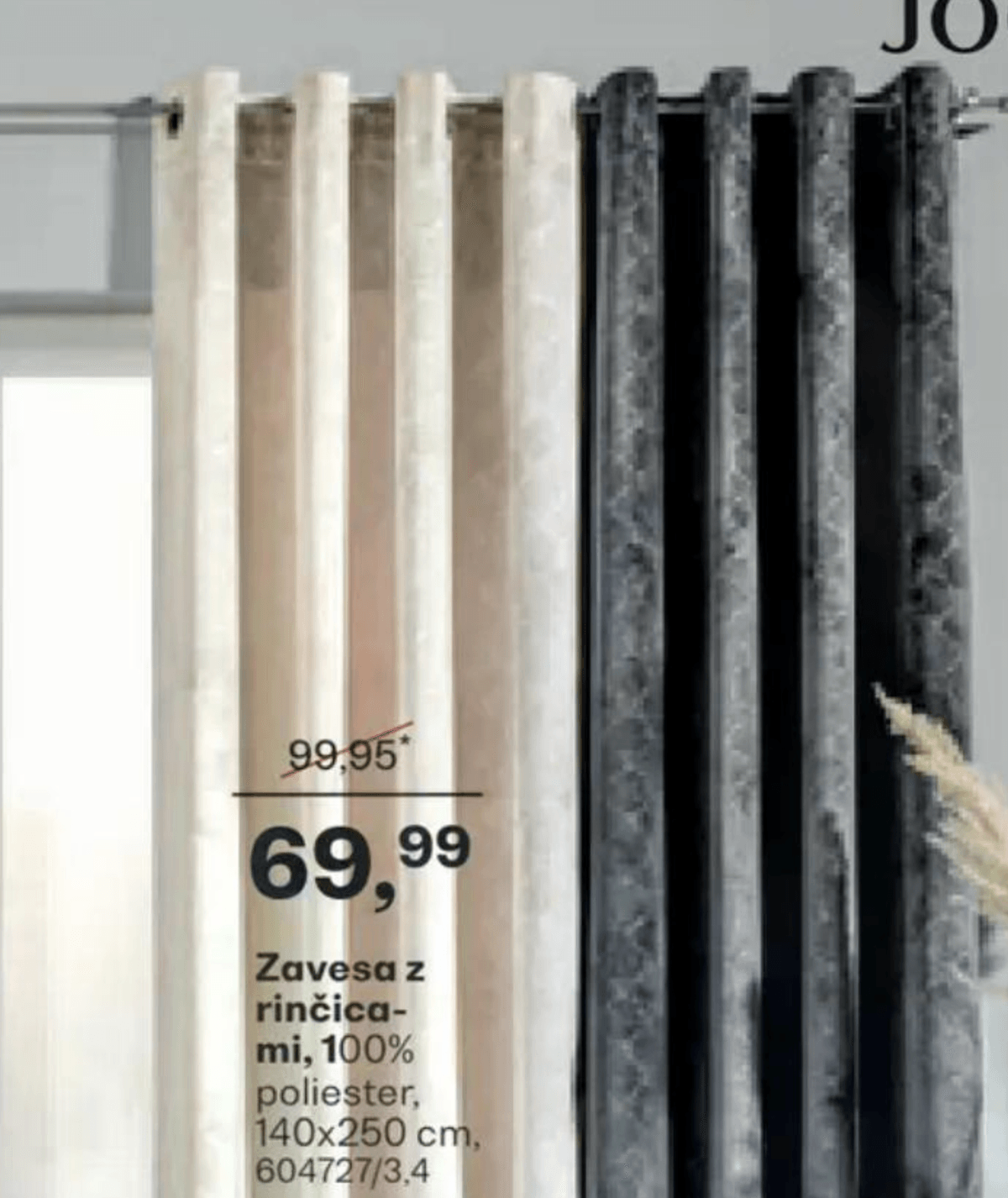 Zavesa z rinčicami - Akcija v trgovini Rutar