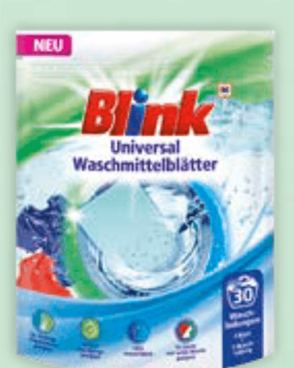 Blink univerzalni detergent za pranje perila v lističih 30 kos - Akcija v trgovini Mueller